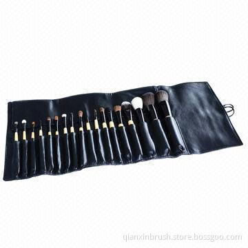 Professional 18-piece Makeup Brushes with Yellow Wooden Handle